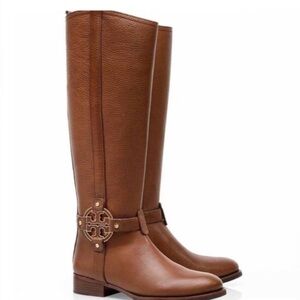 Tory Burch Amanda Riding Boots 9.5‎ M brown leather